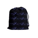 Xmas elegant blue snowflakes Drawstring Pouches (Large) 