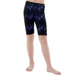 Xmas elegant blue snowflakes Kids  Mid Length Swim Shorts