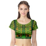 Magical Forest Of Freedom And Hope Short Sleeve Crop Top (Tight Fit)