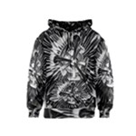 Black And White Passion Flower Passiflora  Kids  Zipper Hoodie