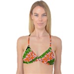 Decorative flowers Reversible Tri Bikini Top