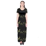 Yellow elegant Xmas snowflakes Short Sleeve Maxi Dress