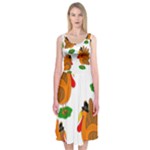 Thanksgiving turkeys Midi Sleeveless Dress