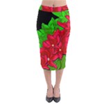 Xmas red flowers Midi Pencil Skirt