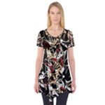 Abstract floral design Short Sleeve Tunic 