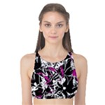 Purple abstract flowers Tank Bikini Top