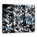 Blue abstract flowers Canvas 24  x 20 