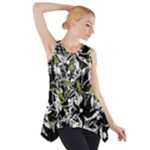 Green floral abstraction Side Drop Tank Tunic