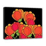 Orange tulips Canvas 14  x 11 