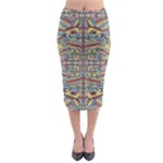 Multicolor Abstract Midi Pencil Skirt