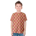 Mod Yellow Circles On Orange Kids  Cotton Tee