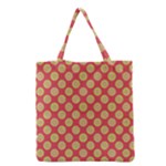 Mod Yellow Circles On Orange Grocery Tote Bag