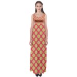 Mod Yellow Circles On Orange Empire Waist Maxi Dress