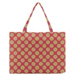 Mod Yellow Circles On Orange Medium Zipper Tote Bag