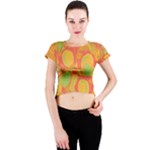 Orange garden Crew Neck Crop Top