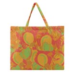 Orange garden Zipper Large Tote Bag