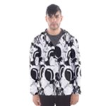 Black and white garden Hooded Wind Breaker (Men)