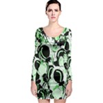 Green abstract garden Long Sleeve Bodycon Dress