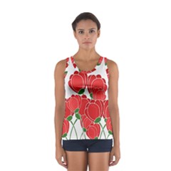 Red floral design Women s Sport Tank Top  from ArtsNow.com