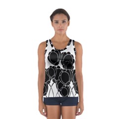 Black flowers Women s Sport Tank Top  from ArtsNow.com