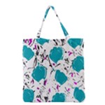 Cyan roses Grocery Tote Bag