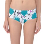 Cyan roses Mid-Waist Bikini Bottoms