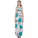 Cyan roses Empire Waist Maxi Dress