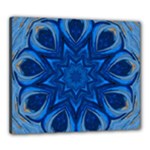 Blue Blossom Mandala Canvas 24  x 20 
