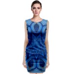 Blue Blossom Mandala Classic Sleeveless Midi Dress