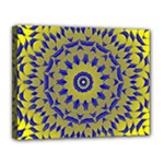 Yellow Blue Gold Mandala Canvas 14  x 11 