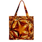 Elegant Gold Copper Shiny Elegant Christmas Star Zipper Grocery Tote Bag