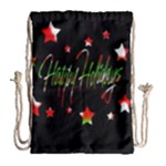 Happy Holidays 2  Drawstring Bag (Large)