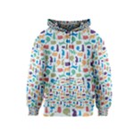 Blue Colorful Cats Silhouettes Pattern Kids  Zipper Hoodie