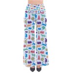 Blue Colorful Cats Silhouettes Pattern Pants