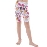 Colorful Cute Hearts Pattern Kids  Mid Length Swim Shorts