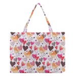 Colorful Cute Hearts Pattern Medium Tote Bag