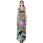 Alphabet Patterns Empire Waist Maxi Dress