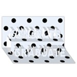 Polka Dots - Black on Pastel Blue Congrats Graduate 3D Greeting Card (8x4)
