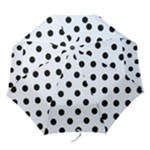 Polka Dots - Black on Pastel Blue Folding Umbrella