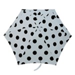Polka Dots - Black on Pastel Blue Mini Umbrella