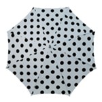 Polka Dots - Black on Pastel Blue Golf Umbrella