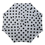 Polka Dots - Black on Pastel Blue Hook Handle Umbrella (Large)