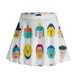 Face People Man Girl Male Female Young Old Kit Mini Flare Skirt
