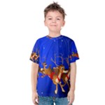 Holidays Christmas Deer Santa Claus Horns Kids  Cotton Tee