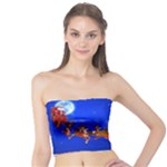 Holidays Christmas Deer Santa Claus Horns Tube Top