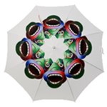Futuristic Funny Monster Character Face Straight Umbrellas