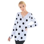 Polka Dots - Black on Pastel Blue Women s Tie Up Tee