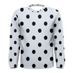 Polka Dots - Black on Pastel Blue Men s Long Sleeve T-shirt