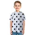 Polka Dots - Black on Pastel Blue Kid s Sport Mesh Tee