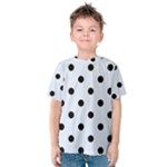 Polka Dots - Black on Pastel Blue Kid s Cotton Tee